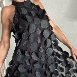 One of a Kind Black Dress with Circle Embellishments
